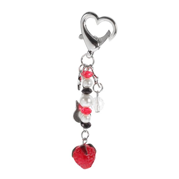 CIMAXIC 1Pcs Cute Keychains Strawberry Keyring Bag Pendant Alloy Assorted Color for Special Events