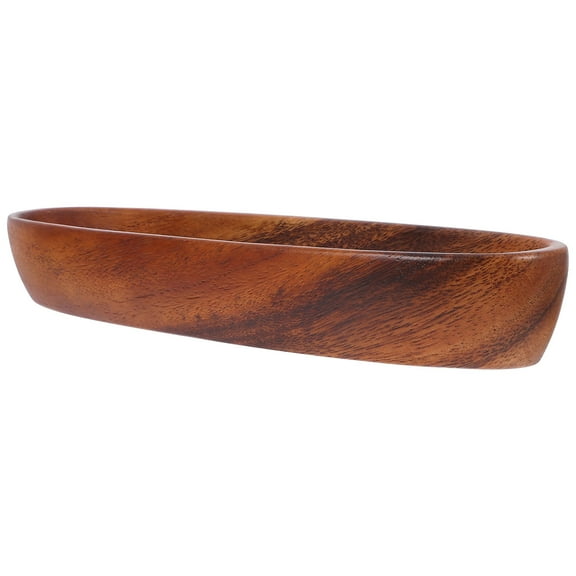 CIMAXIC 1Piece Boat Shaped Walnut Wood Tray for Small Decorative Use Rustic Style Indoor