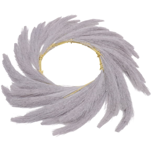 CIMAXIC 1Set Artificial Phragmites Wreath Grey Circular for Home and Garden 1Set