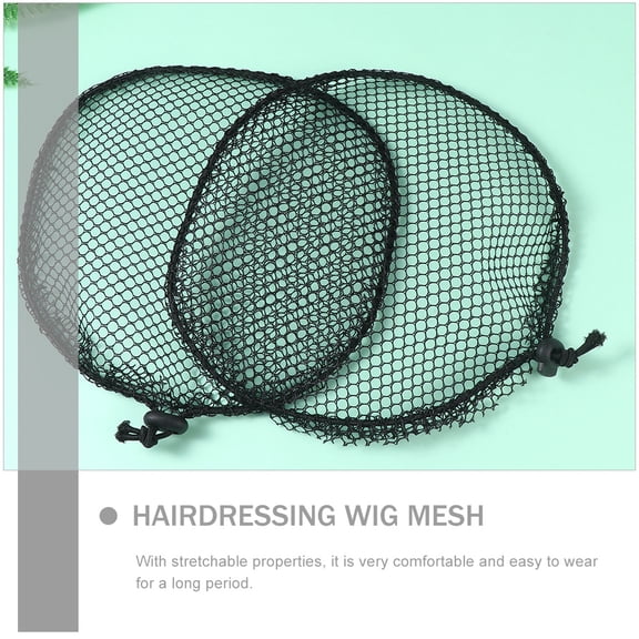 CIMAXIC 1Set Black Wig Net Cap Elastic Drawstring Ponytail Weaving Hair Tool