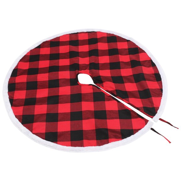 CIMAXIC Country Style Tree Skirt Red Polyester 1Pcs 35.76x35.76x0.2in