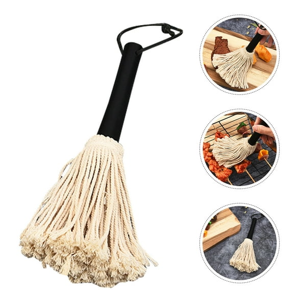 CIMAXIC BBQ Sauce Brush Black 1Pcs 15.0X1.8X1.8In Wood Cotton