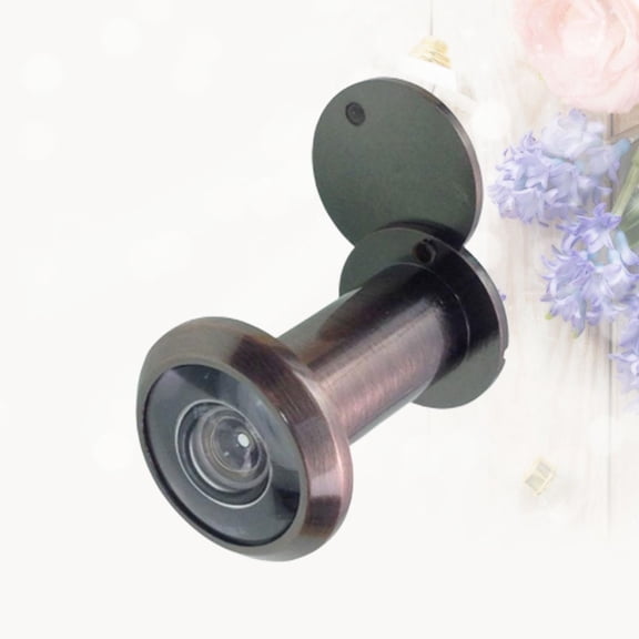 CIMAXIC 1Set Metal Door Peephole Anti Theft Design for Front Door Safety Copper 3.8x1.5x2in