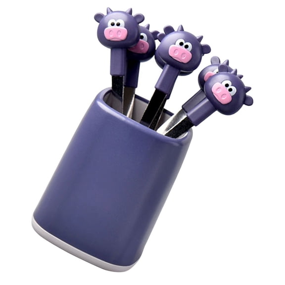 CIMAXIC 1Set Stainless Steel Cake Fork with Holder for Home Tableware Set