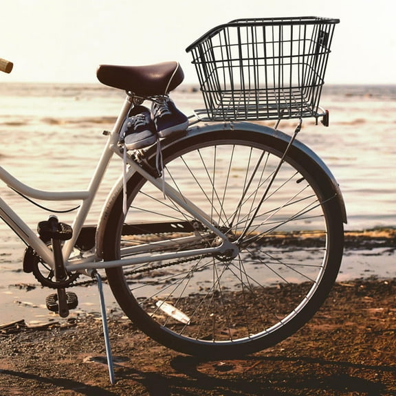 CIMAXIC Detachable Bike Basket Bicycle Basket High Carbon Steel Multifunctional Travel 1Set