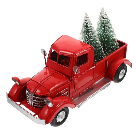 CIMAXIC 1Set Red Metal Truck Model For Christmas Decorations Family