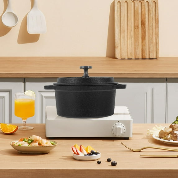 CIMAXIC Milk Stockpot Iron Dual Handles Boiling Instant Noodles Kitchenware Restaurant Use 1Pack