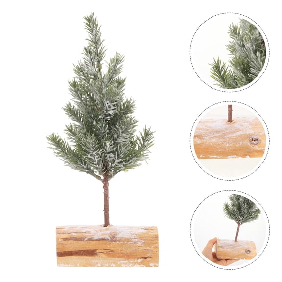 CIMAXIC Tabletop Tree Decor Artificial Christmas Tree Conical Wood 1Pcs 4.7x3.1x11.8in