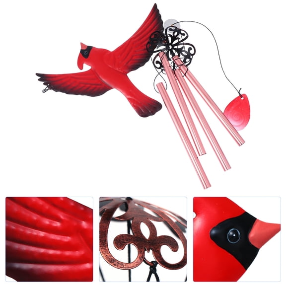 CIMAXIC 1Pc Decorative Red Wind Bell Hanging Pendant Made of Durable Iron for Home Use