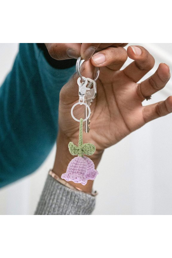 1pc Knitted Flower Keychain Woolen Yarn Handmade Design Daily Use Friends