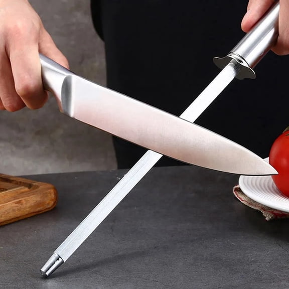 CIMAXIC 2Pcs Multi-Purpose Stainless Steel Kitchen Honing Rod Sharpener with Smooth Edges