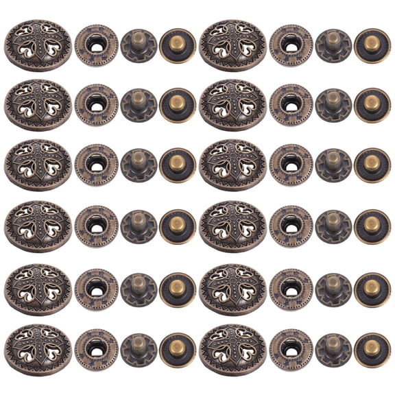 CIMAXIC 20Sets Zinc Alloy Fasteners Clasp Button Dark Brown Perfect for Sewing and Decoration