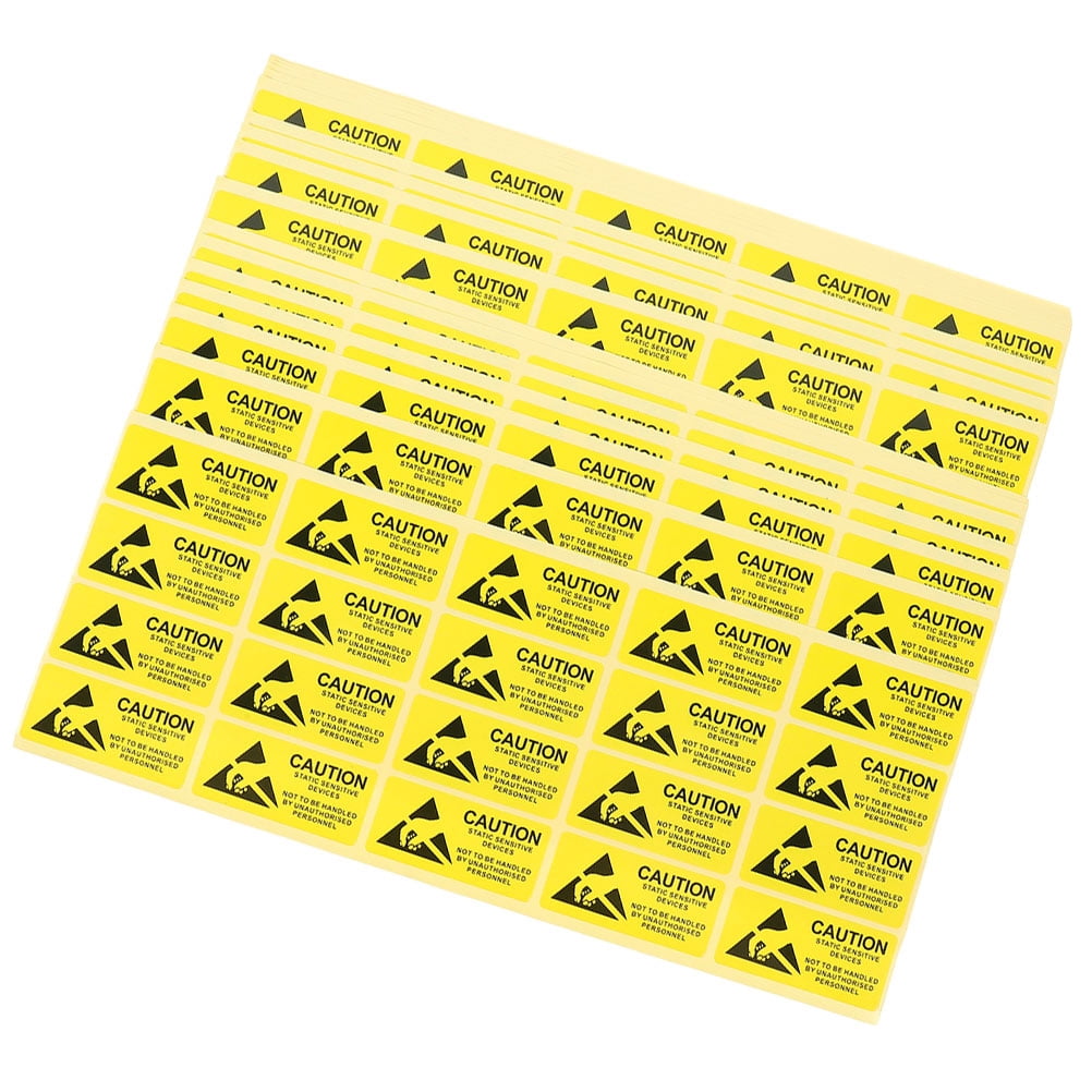 Est Device Sticker CIMAXIC 200 Pcs Static Protection Decals Yellow Paper Warning Labels ...