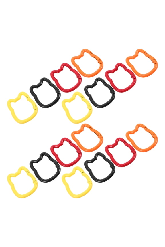 20-Pack Lucky Cat Keychains Assorted Color Alloy Charms for Purse, Backpack, and Bag Accessories