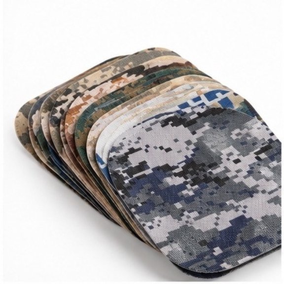 CIMAXIC 20Pcs Fabric Repair Patches Camouflage Polyester Durable Heat Activated for Tent Repair