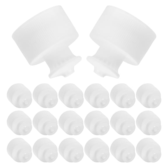 CIMAXIC 20Pcs White Pe Bottle Caps for Sports Bottles with Anti Overflow Push Pull
