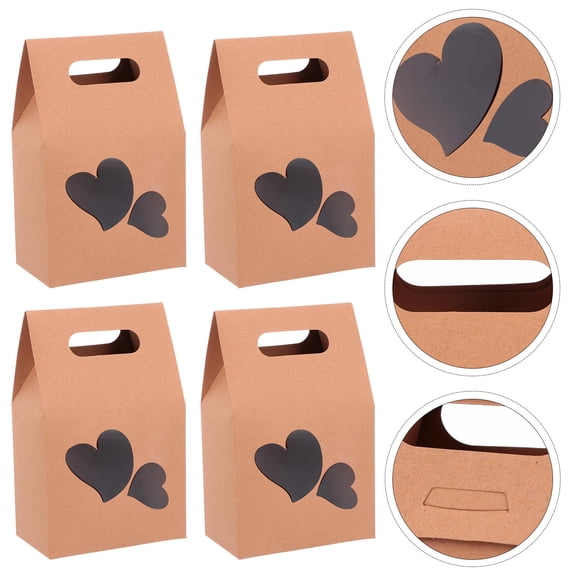 CIMAXIC 24Pcs Folding Kraft Paper Snack Boxes with Window Environmentally Friendly