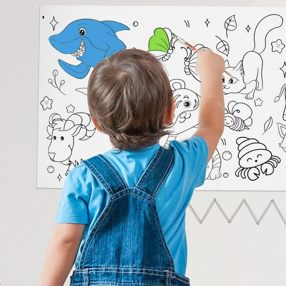 CIMAXIC 2 Rolls Kids Coloring Paper Graffiti Sketching School