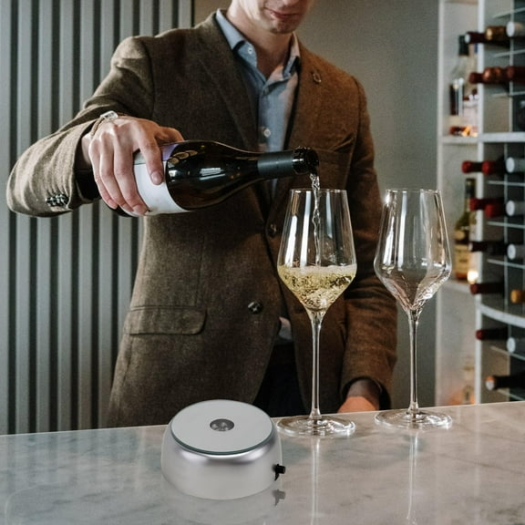 CIMAXIC Lighted Display Base Led Display Base Silver Plastic 2Pcs for Home Decoration