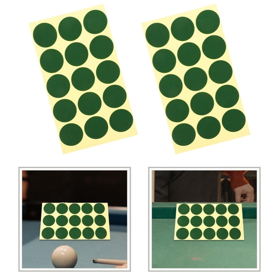 CIMAXIC 2Pack Self-Adhesive Design Green Snooker Spots for Club Use in Billiard Games 11.8x4.5in
