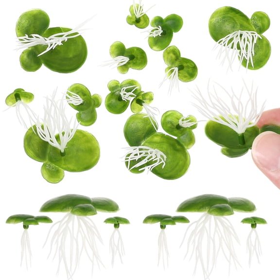 CIMAXIC 2Packs Fake Small Water Plant Green Plastic Aquarium Decoration Floating