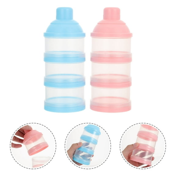 CIMAXIC 2Pcs Baby Containers with Lids Snack Box with Compartments ABS Pink