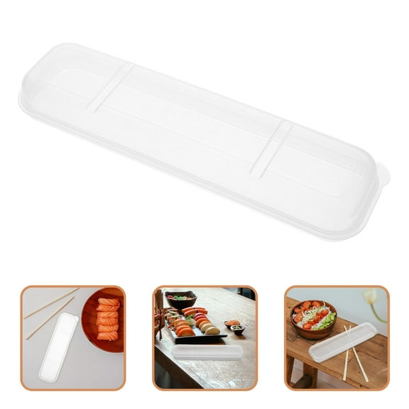 CIMAXIC 2Pcs Travel Utensil Case Transparent Foldable Cutlery Box with Covered Lid for Camping Picnic