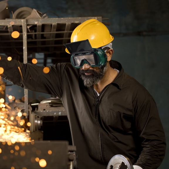 CIMAXIC 2Pcs Industrial Welding Safety Glasses Green with Soft Frame and Ventilation for Home Use