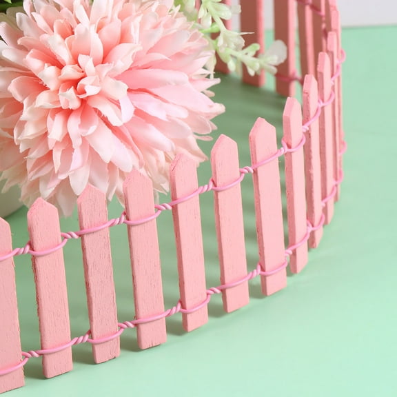 CIMAXIC 2Pcs Mini Log Fences Pink Round for Doll House Gardens and Hotels Decorations for Fence