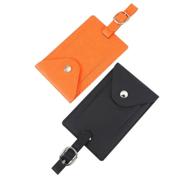 CIMAXIC 2Pcs Bag Tags PU Id Labels for Travel with Portable Design and Assorted Colors
