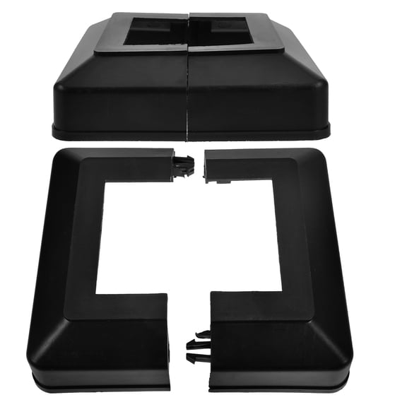 CIMAXIC 2Pcs Porch Railing Post Base Caps Black Plastic Decorative Rails