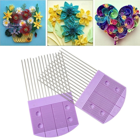 CIMAXIC 2Pcs Paper Weaving Tools Quilling Combs with Sturdy Plastic Handle