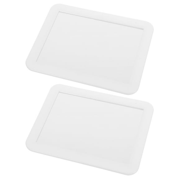 CIMAXIC 2Pcs Rectangular Magnetic Locker Mirror for Bathroom Grooming White Plastic Glass