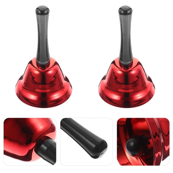 CIMAXIC 2Pcs Red Iron Bell for Table and Reception in Restaurants and Hotels