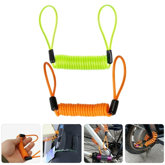 CIMAXIC 2Pcs Heavy Duty Bike Lock Disc Brake Lock Cable Spring Shape Motorcycle Users