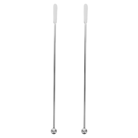 CIMAXIC Tea Stirring Stirring Rod Silver Stainless Steel 2Pcs 7.6x0.4x0.4In