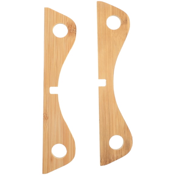 CIMAXIC Storage Wok Rack Beige Bamboo 2Pcs 7.9X7.9X1.6In