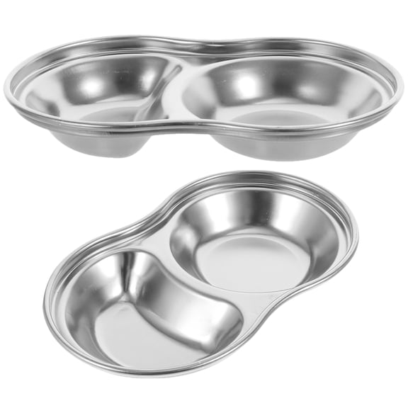 CIMAXIC 2Pcs Stainless Steel Sauce Dishes For Home And Professional Kitchens 5.50x3.34x0.90in