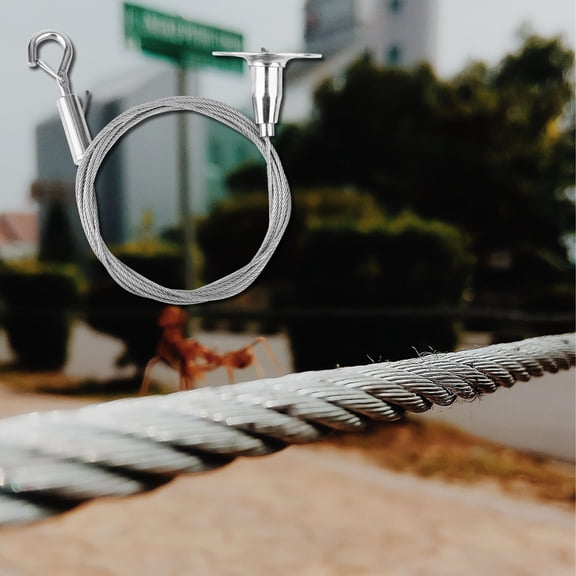 CIMAXIC 2Pcs Adjustable Stainless Steel Hanging Wire Rope with Hook for Mirror and Frame