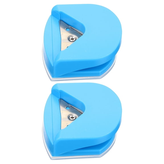 CIMAXIC 2Set Blue Abs Stainless Steel Corner Rounder Punch for Diy Making Paper Crafts 11.8X7.9X3.9in