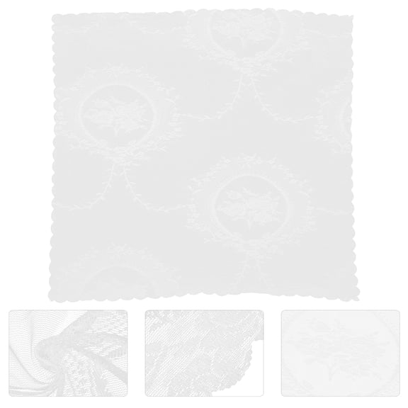 CIMAXIC White Lace Vanity Cover Set of 2 for Dressing Table, Elegant Craftsmanship Decoration