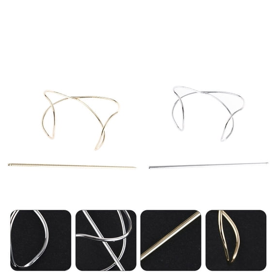 CIMAXIC 2Pcs Polished Metal Hair Stick Hair Bun Holder for Wedding Dinner ce in Assorted Colors