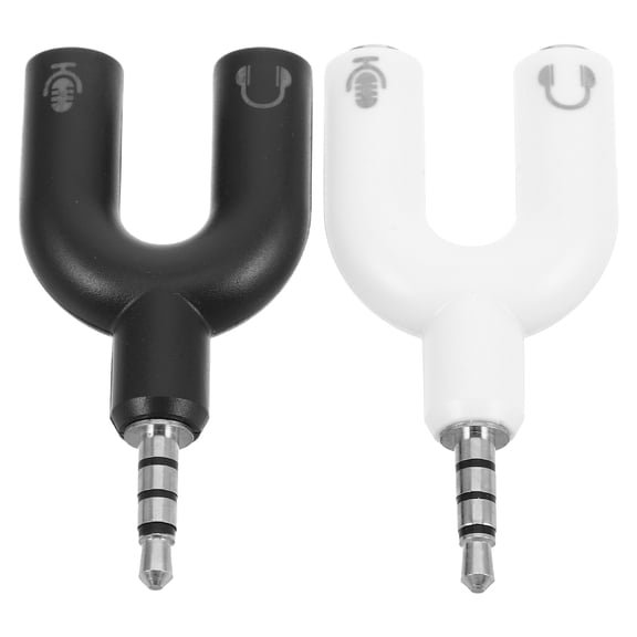CIMAXIC 2Pcs Audio Converter Adapter with Dual Headphone Ports Assorted Color Compatible Broad Audio Devices