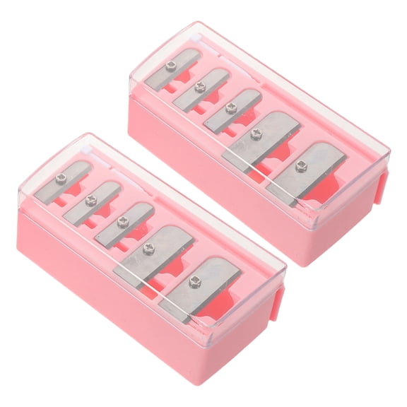 CIMAXIC 2-Pack Cosmetic Pencil Sharpener with Manganese Steel Blades, Portable Makeup Sharpener,