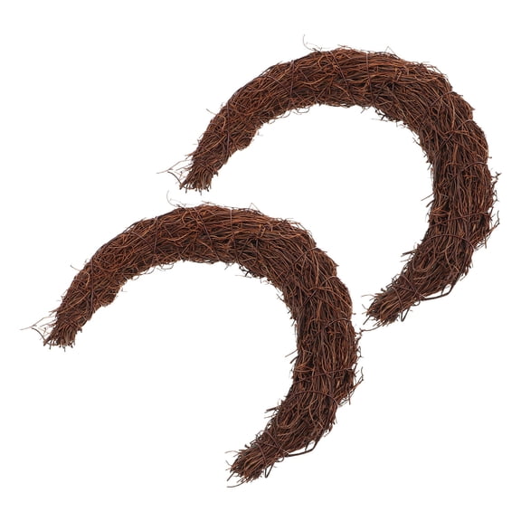 CIMAXIC Set of 2 Rattan Wreaths: Moon-Shaped Grapevine Twig Frames for Crafts, Wedding Decor, Wall Hanging, and Flower Garland Making