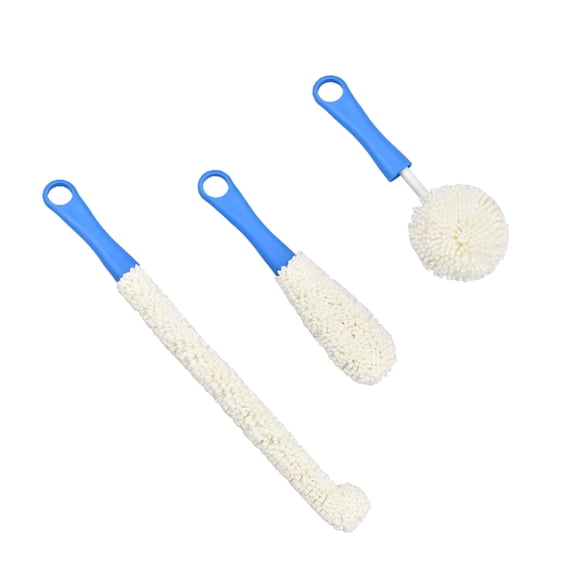 CIMAXIC 3Pcs Reusable Cup Cleaning Brushes with Plastic Handle for Decanter and Jar Cleaning