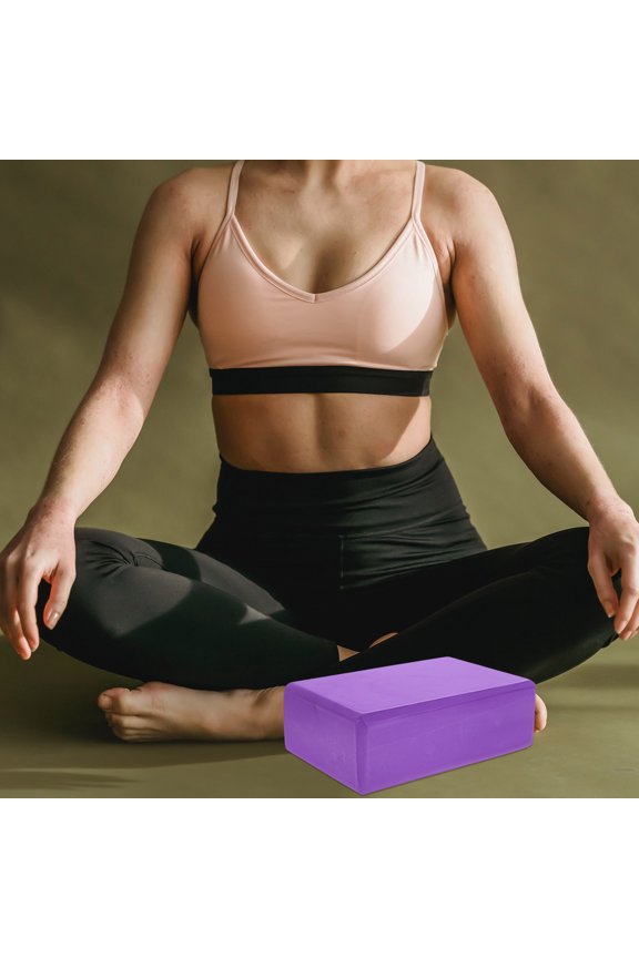 Yoga Blocks Yoga Block Set Purple EVA Foam 3Pcs Resistance Training
