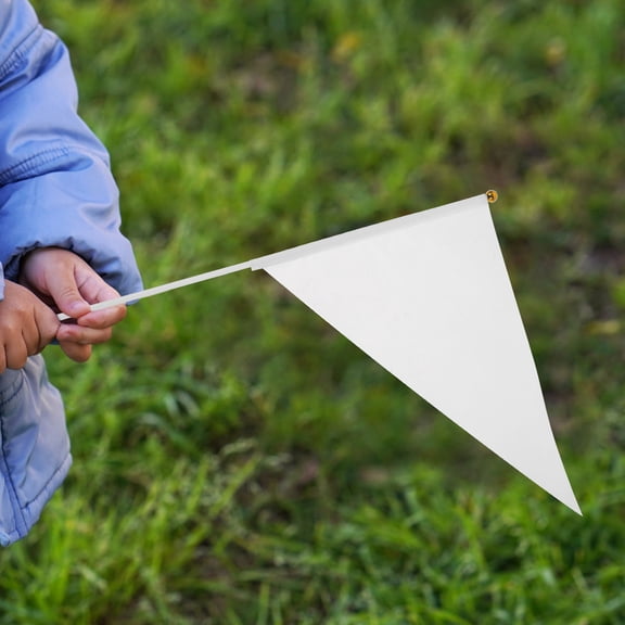 CIMAXIC 30Pcs Small Colored Flag Polyester White Hand Hold Banners For General Users