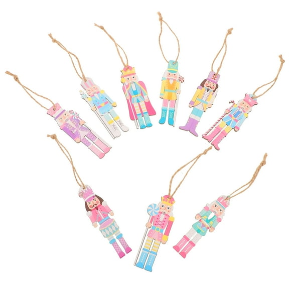 CIMAXIC 36 Pcs Nutcracker Puppet Ornaments Wooden Assorted Color Decoration for Home