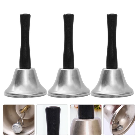 CIMAXIC 3Pcs Bell Ornaments in Silver for Home Decor and Creative Handbell Decor